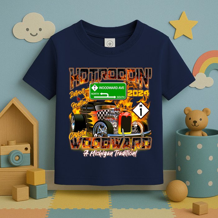 Hot Rodding Detroit To Pontiac Cruisin Woodward A Michigan Tradition Toddler T-Shirt