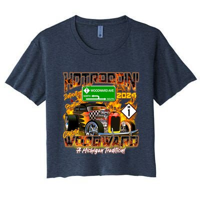 Hot Rodding Detroit To Pontiac Cruisin Woodward A Michigan Tradition Crop Top