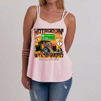 Hot Rodding Detroit To Pontiac Cruisin Woodward A Michigan Tradition Women's Strappy Tank