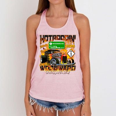 Hot Rodding Detroit To Pontiac Cruisin Woodward A Michigan Tradition Women's Knotted Racerback Tank