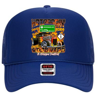 Hot Rodding Detroit To Pontiac Cruisin Woodward A Michigan Tradition High Crown Mesh Back Trucker Hat