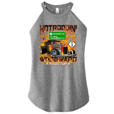 Hot Rodding Detroit To Pontiac Cruisin Woodward A Michigan Tradition Women's Perfect Tri Rocker Tank