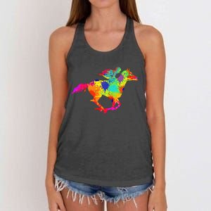 Horse Racing Derby Jockey Women's Knotted Racerback Tank