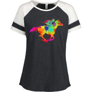 Horse Racing Derby Jockey Enza Ladies Jersey Colorblock Tee