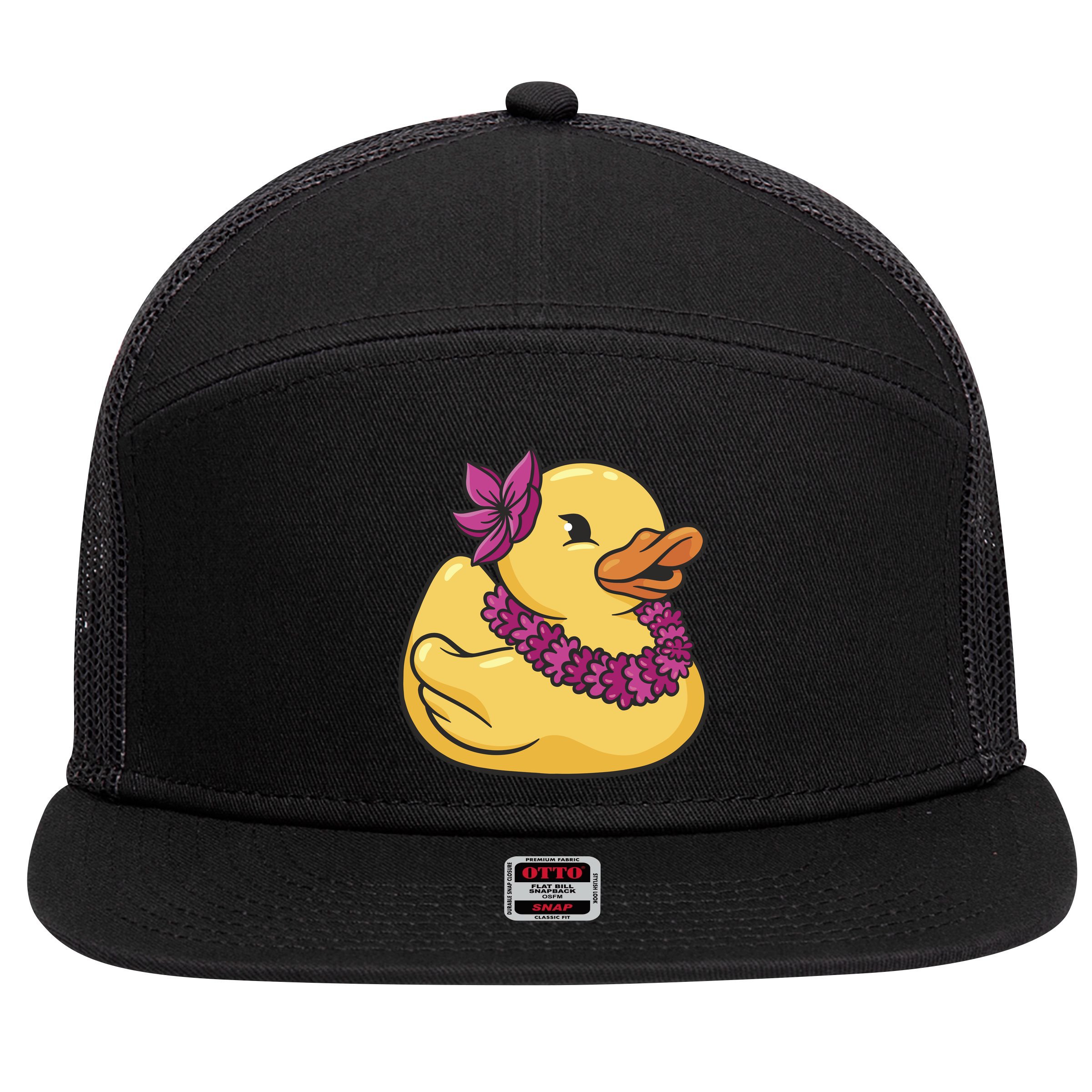 Hawaiian Rubber Ducky 7 Panel Mesh Trucker Snapback Hat