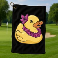 Hawaiian Rubber Ducky Golf Towel