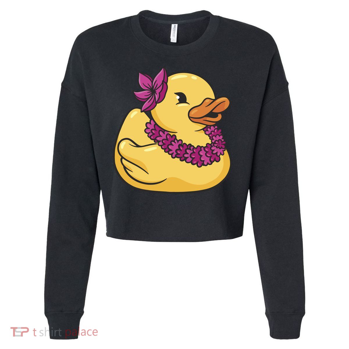 Hawaiian Rubber Ducky Cropped Pullover Crew