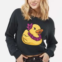 Hawaiian Rubber Ducky Cropped Pullover Crew