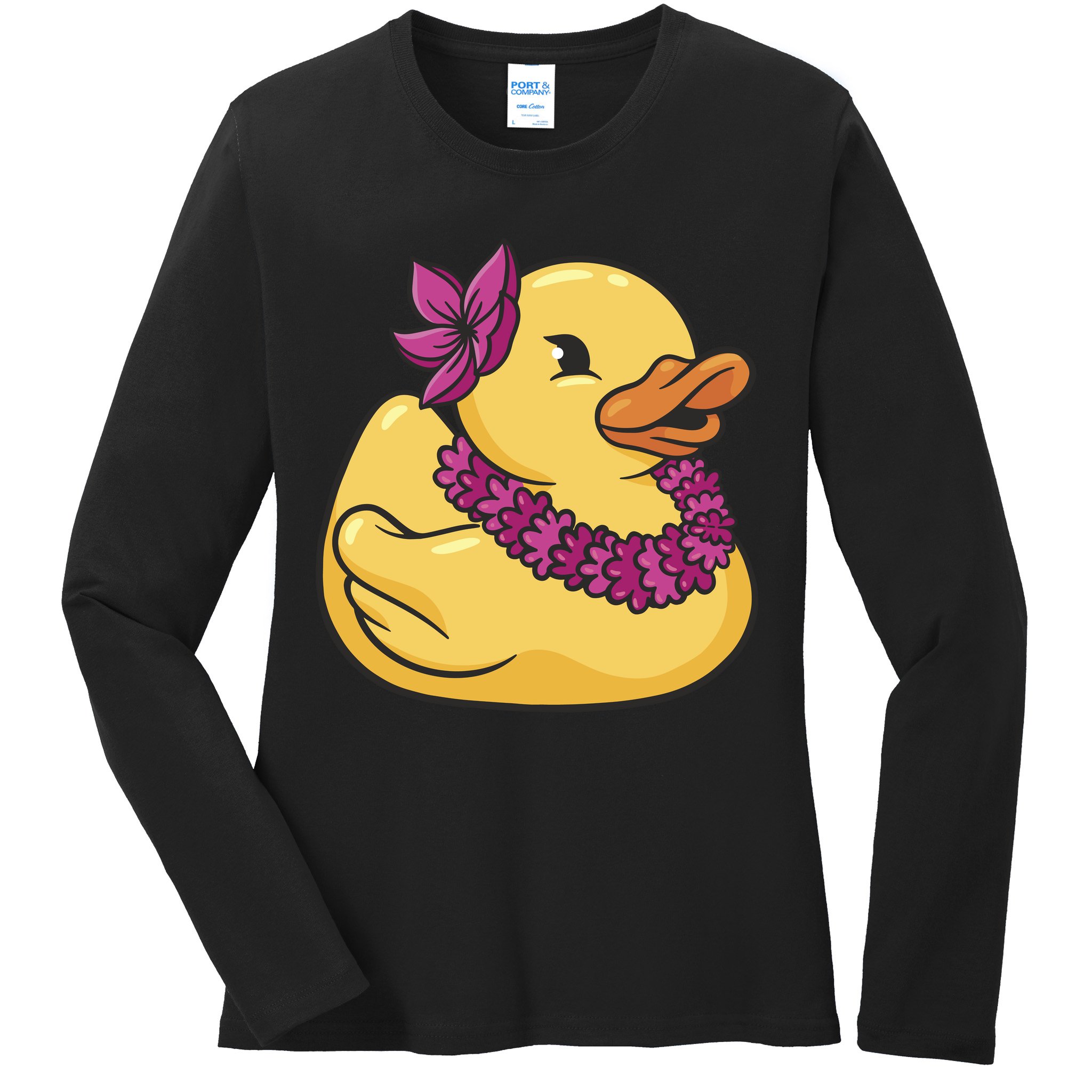 Hawaiian Rubber Ducky Ladies Long Sleeve Shirt