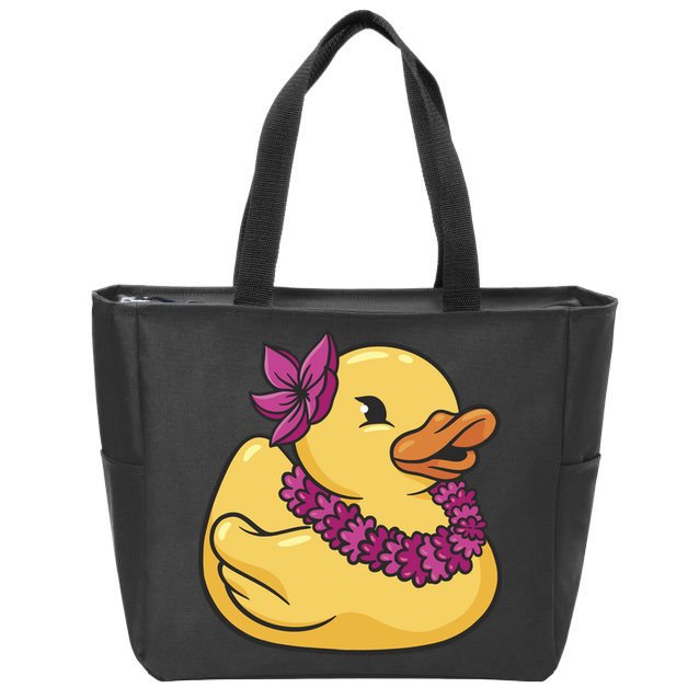 Hawaiian Rubber Ducky Zip Tote Bag