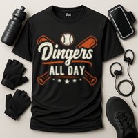 Home Runs Dingers All Day Baseball Home Run Dinger Gift Cooling Performance Crew T-Shirt