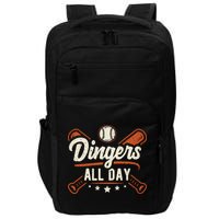 Home Runs Dingers All Day Baseball Home Run Dinger Gift Impact Tech Backpack