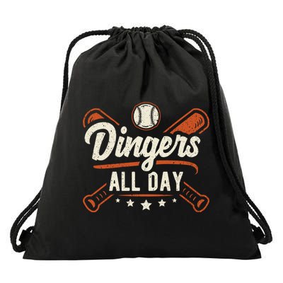 Home Runs Dingers All Day Baseball Home Run Dinger Gift Drawstring Bag