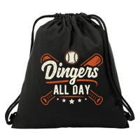 Home Runs Dingers All Day Baseball Home Run Dinger Gift Drawstring Bag