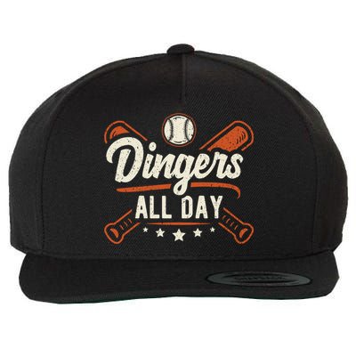 Home Runs Dingers All Day Baseball Home Run Dinger Gift Wool Snapback Cap