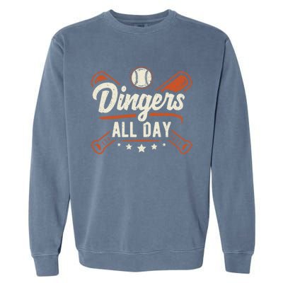 Home Runs Dingers All Day Baseball Home Run Dinger Gift Garment-Dyed Sweatshirt