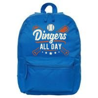 Home Runs Dingers All Day Baseball Home Run Dinger Gift 16 in Basic Backpack