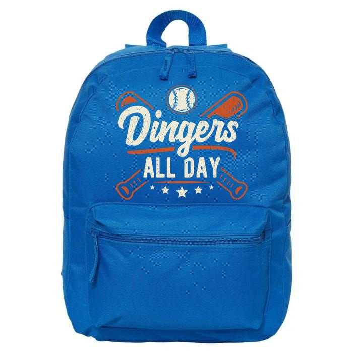 Home Runs Dingers All Day Baseball Home Run Dinger Gift 16 in Basic Backpack