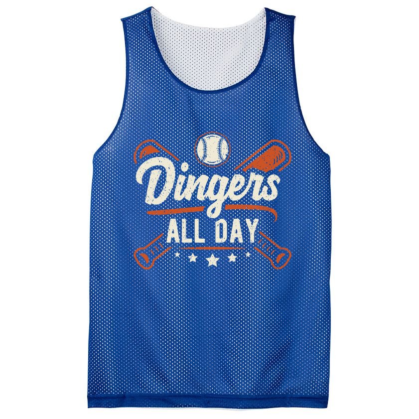 Home Runs Dingers All Day Baseball Home Run Dinger Gift Mesh Reversible Basketball Jersey Tank