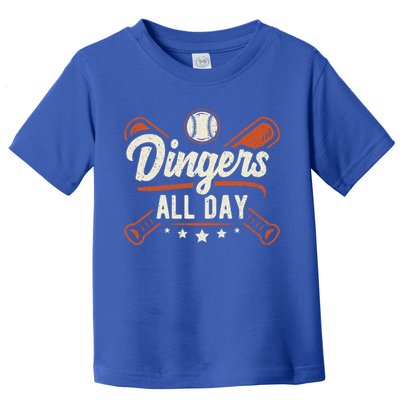 Home Runs Dingers All Day Baseball Home Run Dinger Gift Toddler T-Shirt