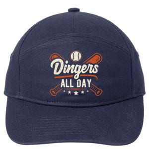 Home Runs Dingers All Day Baseball Home Run Dinger Gift 7-Panel Snapback Hat