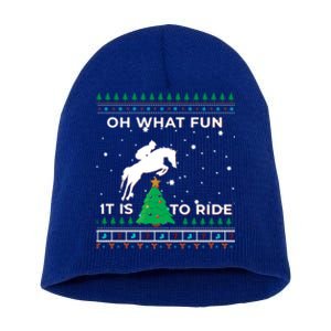 Horse Rider Equestrian Cow Ugly Christmas Sweater Jumper Funny Gift Short Acrylic Beanie