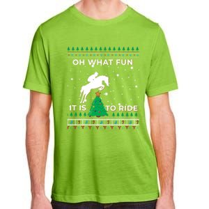 Horse Rider Equestrian Cow Ugly Christmas Sweater Jumper Gift Adult ChromaSoft Performance T-Shirt