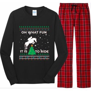 Horse Rider Equestrian Cow Ugly Christmas Sweater Jumper Gift Long Sleeve Pajama Set