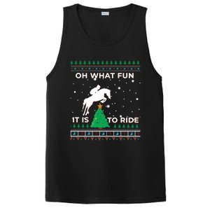 Horse Rider Equestrian Cow Ugly Christmas Sweater Jumper Gift PosiCharge Competitor Tank