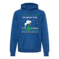 Horse Rider Equestrian Cow Ugly Christmas Sweater Jumper Gift Premium Hoodie