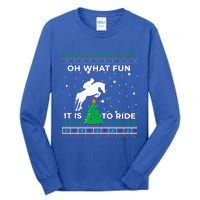 Horse Rider Equestrian Cow Ugly Christmas Sweater Jumper Gift Tall Long Sleeve T-Shirt