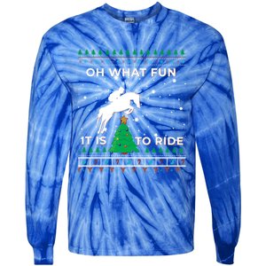 Horse Rider Equestrian Cow Ugly Christmas Sweater Jumper Gift Tie-Dye Long Sleeve Shirt