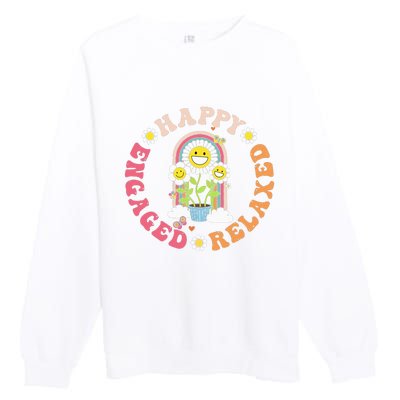 Happy Relaxed Engaged Aba Bcba Behavioral Health Premium Crewneck Sweatshirt