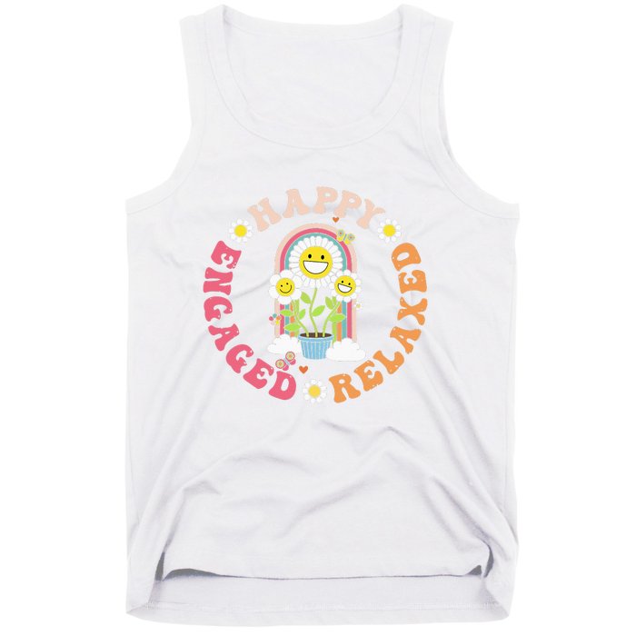 Happy Relaxed Engaged Aba Bcba Behavioral Health Tank Top