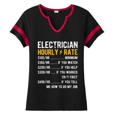 Hourly Rate Electricity Electrician Ladies Halftime Notch Neck Tee