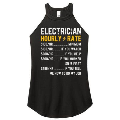 Hourly Rate Electricity Electrician Women’s Perfect Tri Rocker Tank