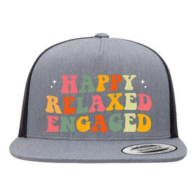 Happy Relaxed Engaged ABA Behavior Analyst Special Education Flat Bill Trucker Hat