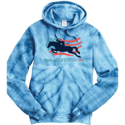 Horse Rider Equestrian Jumping Usa Team Coach American Flag Tie Dye Hoodie