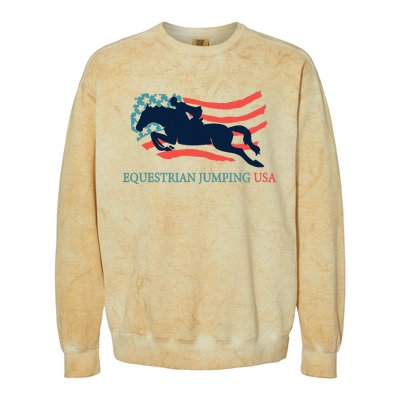 Horse Rider Equestrian Jumping Usa Team Coach American Flag Colorblast Crewneck Sweatshirt