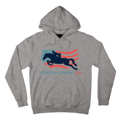 Horse Rider Equestrian Jumping Usa Team Coach American Flag Tall Hoodie