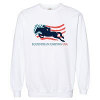 Horse Rider Equestrian Jumping Usa Team Coach American Flag Garment-Dyed Sweatshirt