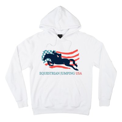 Horse Rider Equestrian Jumping Usa Team Coach American Flag Hoodie