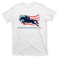 Horse Rider Equestrian Jumping Usa Team Coach American Flag T-Shirt