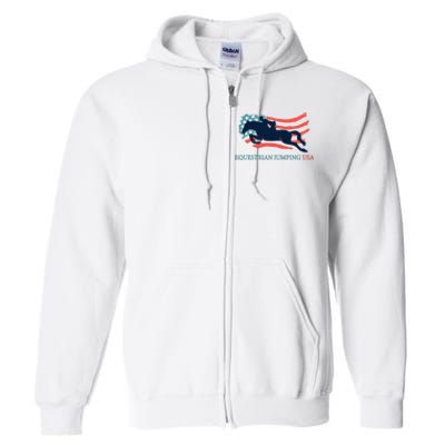 Horse Rider Equestrian Jumping Usa Team Coach American Flag Full Zip Hoodie