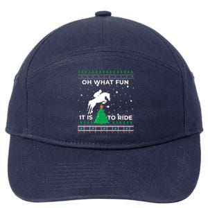 Horse Rider Equestrian Cow Ugly Christmas Jumper Gift 7-Panel Snapback Hat