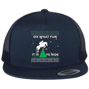 Horse Rider Equestrian Cow Ugly Christmas Jumper Gift Flat Bill Trucker Hat