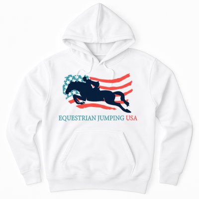 Horse Rider Equestrian Jumping Usa Team Coach American Flag Hoodie
