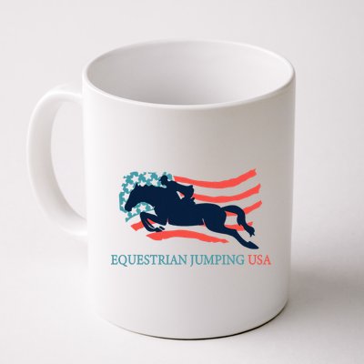 Horse Rider Equestrian Jumping Usa Team Coach American Flag Mug