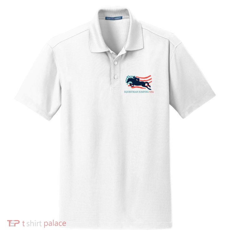 Horse Rider Equestrian Jumping Usa Team Coach American Flag Dry Zone Grid Polo