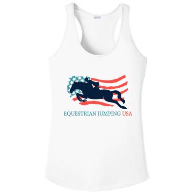 Horse Rider Equestrian Jumping Usa Team Coach American Flag Ladies PosiCharge Competitor Racerback Tank